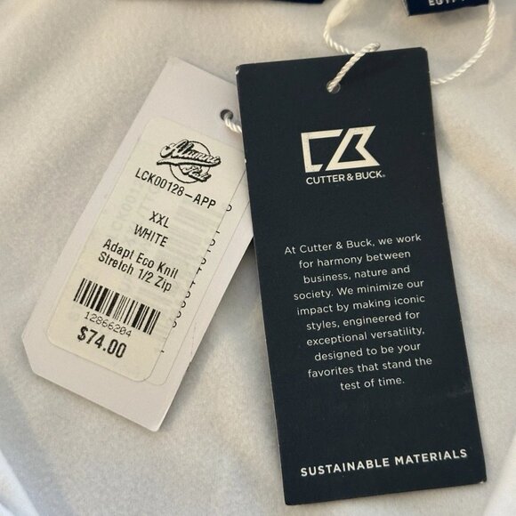 NWT - 2 Appalachian APP State Mens L/S Quarter Zip Pullovers XL XXL Cutter Buck - Picture 10 of 10